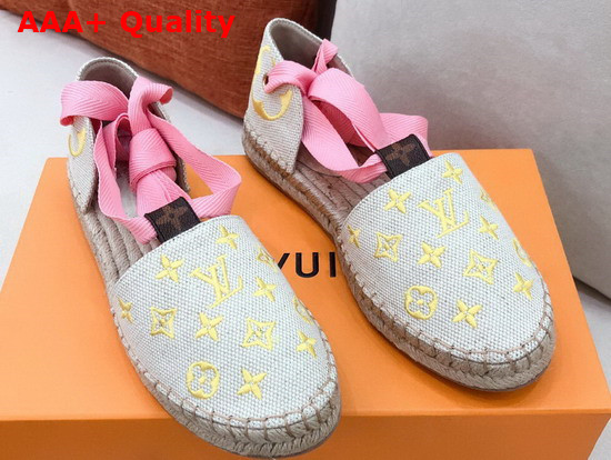 Louis Vuitton Starboard Flat Espadrille Jaune Monogram Embroidered Canvas 1A8GD2 Replica