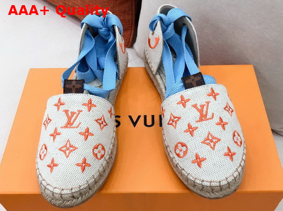 Louis Vuitton Starboard Flat Espadrille Orange Monogram Embroidered Canvas 1A8GBT Replica