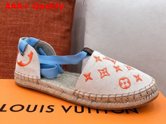 Louis Vuitton Starboard Flat Espadrille Orange Monogram Embroidered Canvas 1A8GBT Replica