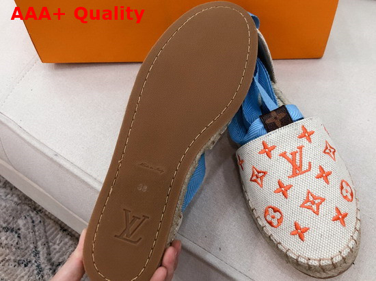 Louis Vuitton Starboard Flat Espadrille Orange Monogram Embroidered Canvas 1A8GBT Replica