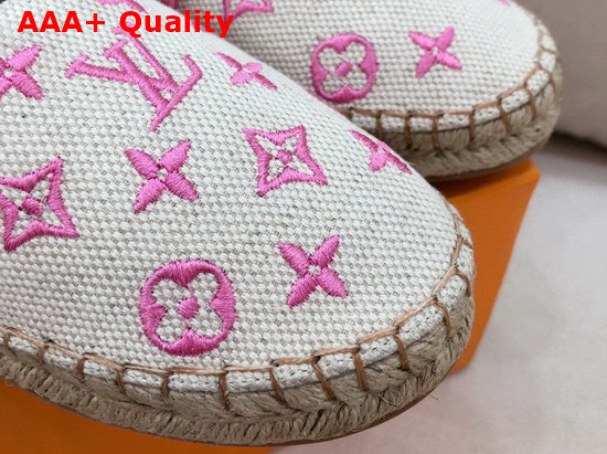 Louis Vuitton Starboard Flat Espadrille Rose Pop Pink Monogram Embroidered Canvas 1A8GC8 Replica