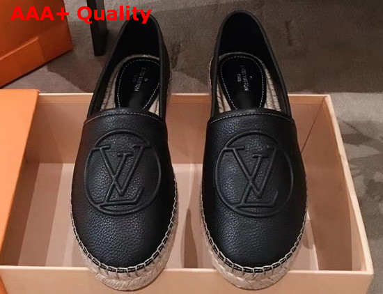 Louis Vuitton Starboard Flat Espadrille in Black Supple Grained Calf Leather 1A86QR Replica