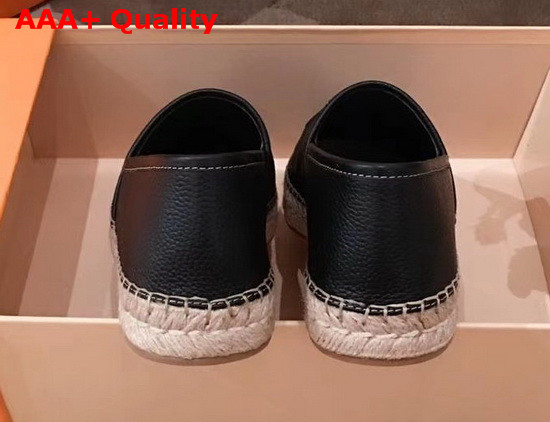 Louis Vuitton Starboard Flat Espadrille in Black Supple Grained Calf Leather 1A86QR Replica