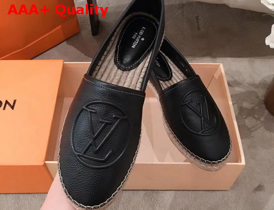 Louis Vuitton Starboard Flat Espadrille in Black Supple Grained Calf Leather 1A86QR Replica