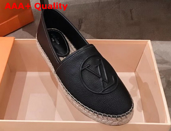 Louis Vuitton Starboard Flat Espadrille in Black Supple Grained Calf Leather 1A86QR Replica