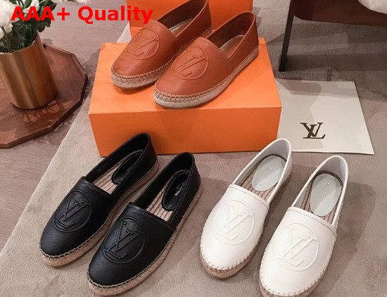 Louis Vuitton Starboard Flat Espadrille in Black Supple Grained Calf Leather 1A86QR Replica