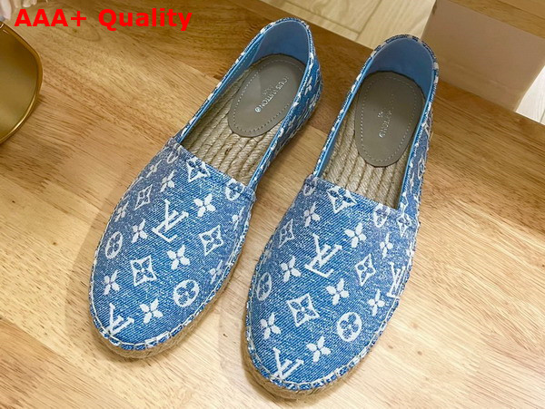 Louis Vuitton Starboard Flat Espadrille in Blue Monogram Denim 1AB2ZA Replica