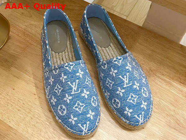 Louis Vuitton Starboard Flat Espadrille in Blue Monogram Denim 1AB2ZA Replica