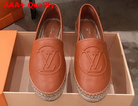 Louis Vuitton Starboard Flat Espadrille in Cognac Supple Grained Calf Leather 1A86RK Replica