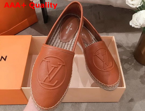 Louis Vuitton Starboard Flat Espadrille in Cognac Supple Grained Calf Leather 1A86RK Replica