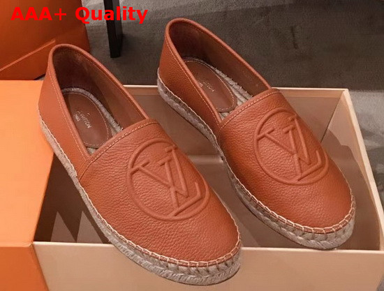 Louis Vuitton Starboard Flat Espadrille in Cognac Supple Grained Calf Leather 1A86RK Replica