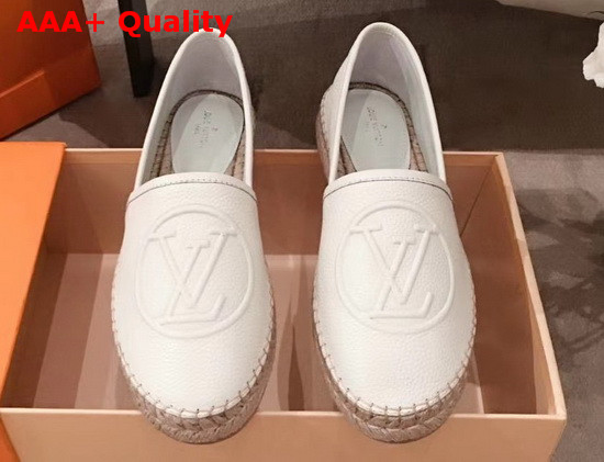 Louis Vuitton Starboard Flat Espadrille in White Supple Grained Calf Leather Replica