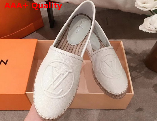 Louis Vuitton Starboard Flat Espadrille in White Supple Grained Calf Leather Replica