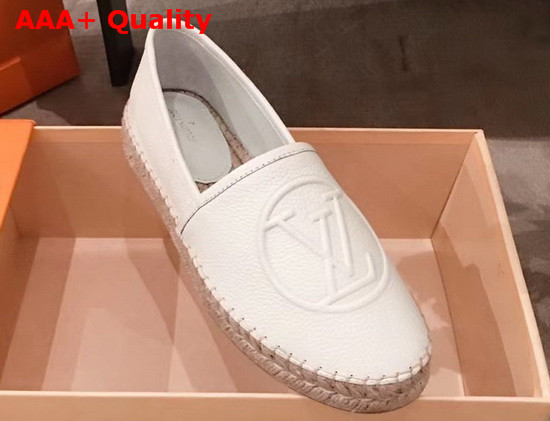 Louis Vuitton Starboard Flat Espadrille in White Supple Grained Calf Leather Replica