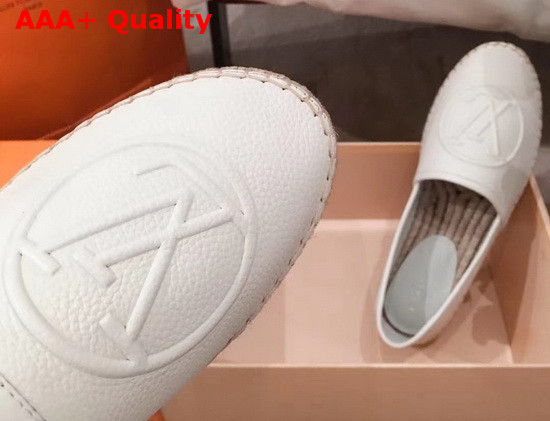 Louis Vuitton Starboard Flat Espadrille in White Supple Grained Calf Leather Replica