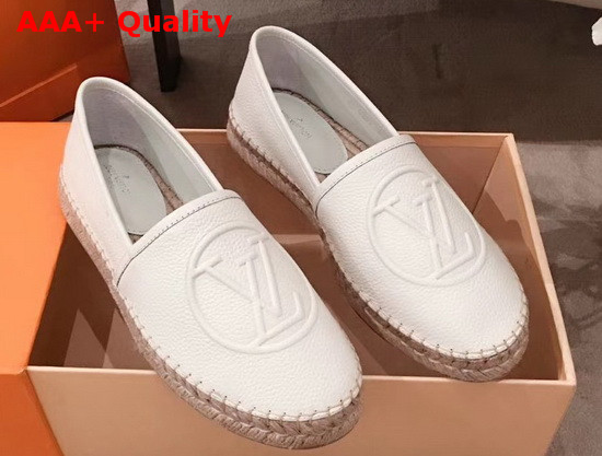 Louis Vuitton Starboard Flat Espadrille in White Supple Grained Calf Leather Replica