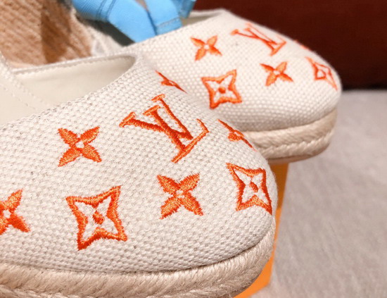 Louis Vuitton Starboard Wedge Espadrille Orange Monogram Embroidered Canvas Replica