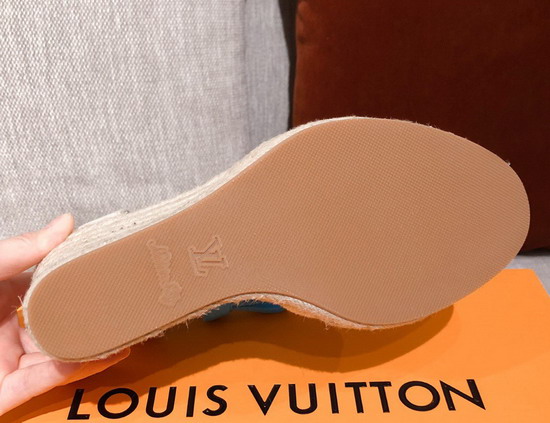 Louis Vuitton Starboard Wedge Espadrille Orange Monogram Embroidered Canvas Replica