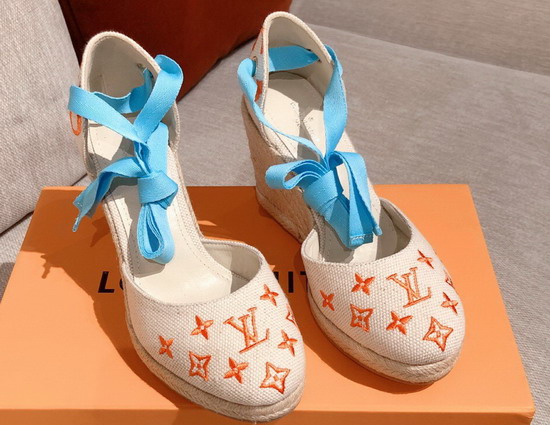 Louis Vuitton Starboard Wedge Espadrille Orange Monogram Embroidered Canvas Replica