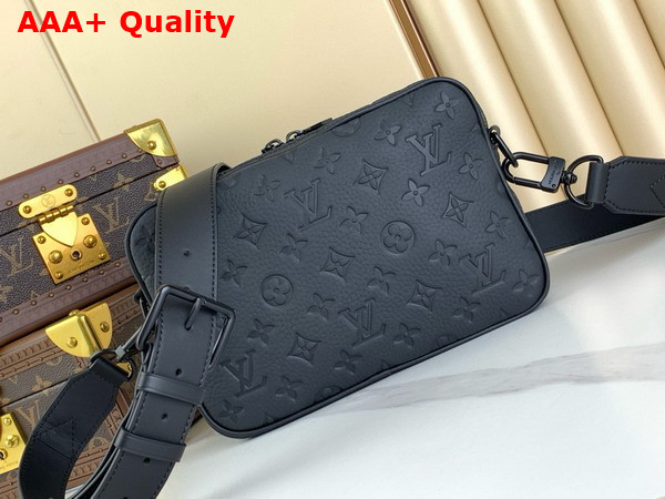 Louis Vuitton Steamer Messenger in Black Taurillon Monogram Embossed Cowhide Leather M23742 Replica