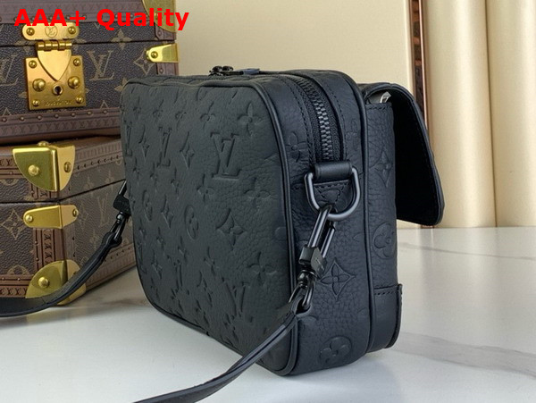 Louis Vuitton Steamer Messenger in Black Taurillon Monogram Embossed Cowhide Leather M23742 Replica