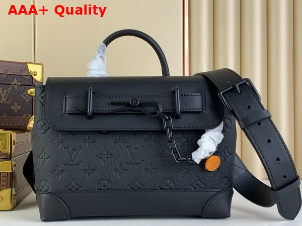 Louis Vuitton Steamer PM Black Taurillon Monogram Embossed Cowhide Leather M24436 Replica