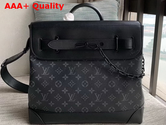 Louis Vuitton Steamer PM Monogram Eclipse Canvas with Matte Black Hardware M44731 Replica