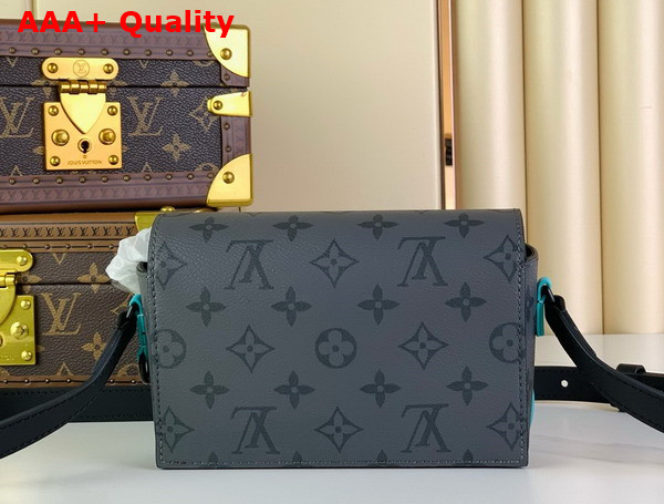 Louis Vuitton Steamer Wearable Wallet Turquoise Monogram Eclipse Reverse Coated Canvas M11496 Replica