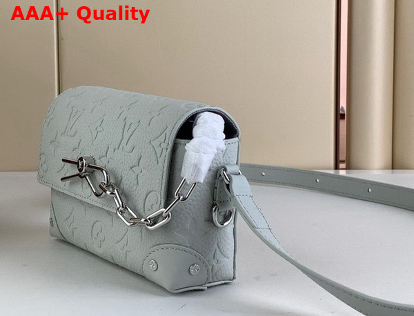 Louis Vuitton Steamer Wearable Wallet in Mineral Gray Taurillon Monogram Cowhide Leather Replica