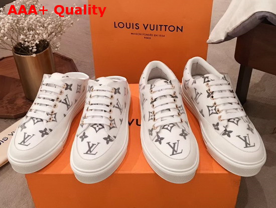 Louis Vuitton Stellar Open Back Sneaker Black Monogram Print Textile Replica