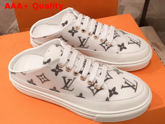 Louis Vuitton Stellar Open Back Sneaker Black Monogram Print Textile Replica