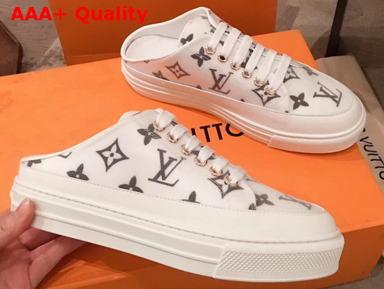 Louis Vuitton Stellar Open Back Sneaker Black Monogram Print Textile Replica