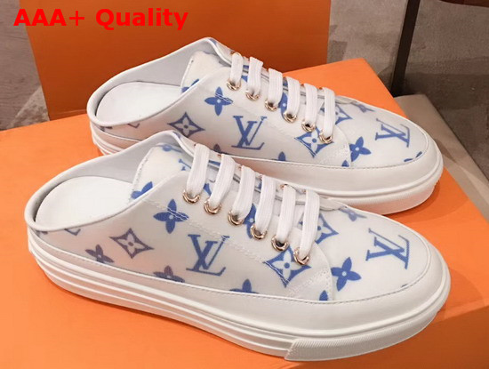 Louis Vuitton Stellar Open Back Sneaker Blue Monogram Print Textile Replica