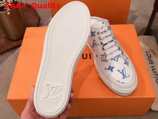 Louis Vuitton Stellar Open Back Sneaker Blue Monogram Print Textile Replica