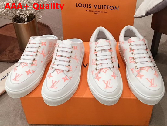 Louis Vuitton Stellar Open Back Sneaker Orange Monogram Print Textile Replica