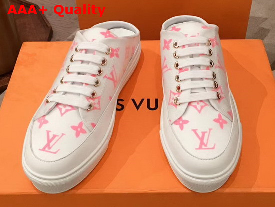 Louis Vuitton Stellar Open Back Sneaker Rose Pop Pink Monogram Print Textile 1A65YF Replica