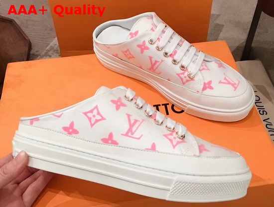 Louis Vuitton Stellar Open Back Sneaker Rose Pop Pink Monogram Print Textile 1A65YF Replica