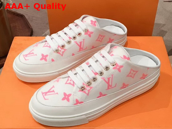 Louis Vuitton Stellar Open Back Sneaker Rose Pop Pink Monogram Print Textile 1A65YF Replica