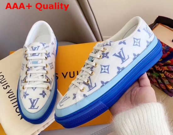 Louis Vuitton Stellar Sneaker Blue Monogram Print Textile 1A65U2 Replica