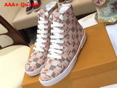 Louis Vuitton Stellar Sneaker Boot Damier Azur Canvas Side Zip Replica