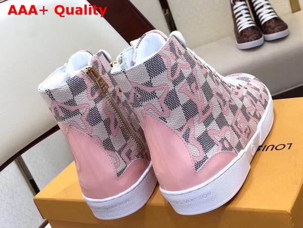 Louis Vuitton Stellar Sneaker Boot Damier Azur Canvas Side Zip Replica