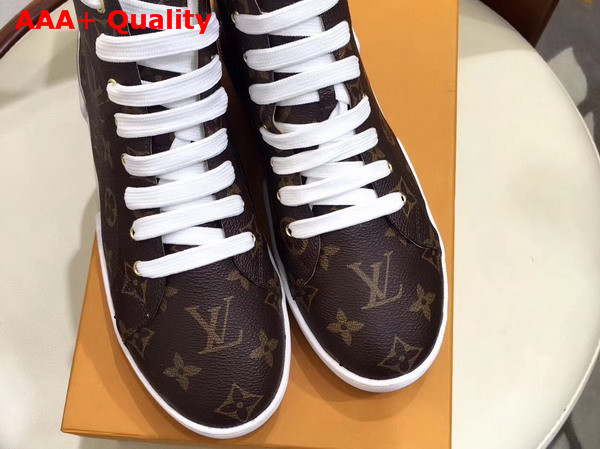 Louis Vuitton Stellar Sneaker Boot Patent Monogram Canvas and Metallic Calf Leather 1A2YZH Replica