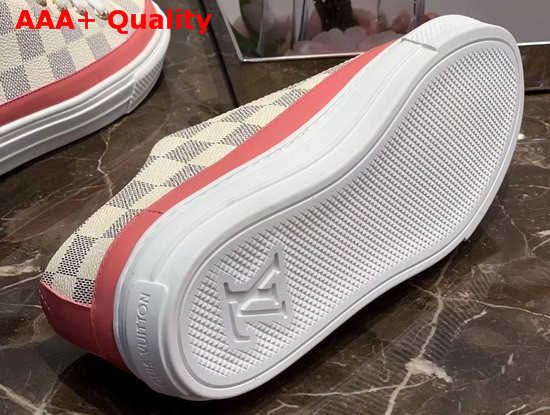 Louis Vuitton Stellar Sneaker in Damier Azur Canvas with Rose Clair Pink Details 1A4XML Replica