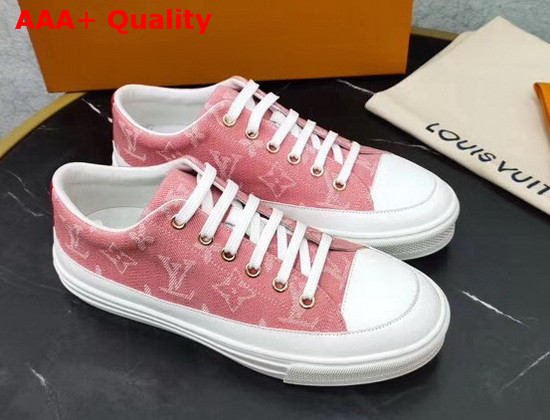 Louis Vuitton Stellar Sneaker in Pink Monogram Denim Replica