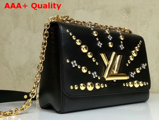 Louis Vuitton Studded Twist MM Epi Leather Black M52510 Replica