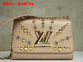 Louis Vuitton Studded Twist MM Epi Leather Galet M52730 Replica