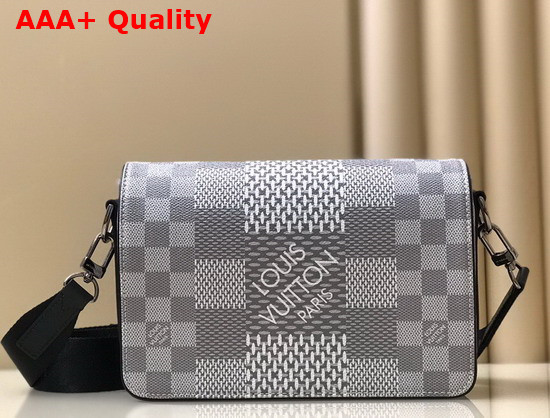 Louis Vuitton Studio Messenger Antarctica Silver Damier Graphite 3D Coated Canvas N50014 Replica