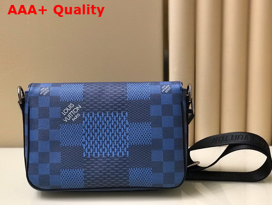 Louis Vuitton Studio Messenger Cobalt Blue Damier Graphite 3D Coated Canvas N50026 Replica