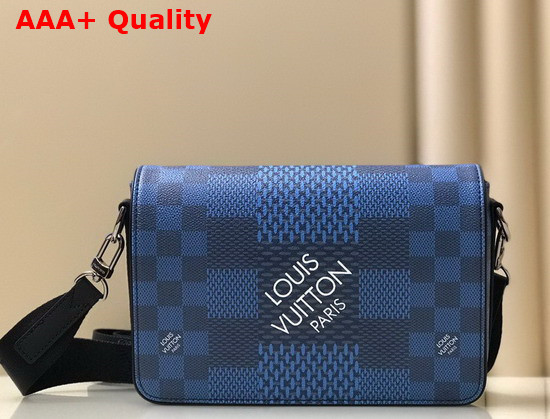 Louis Vuitton Studio Messenger Cobalt Blue Damier Graphite 3D Coated Canvas N50026 Replica