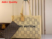 Louis Vuitton Summer Shopper Tote MM Natural Beige Damier Raffia M25008 Replica